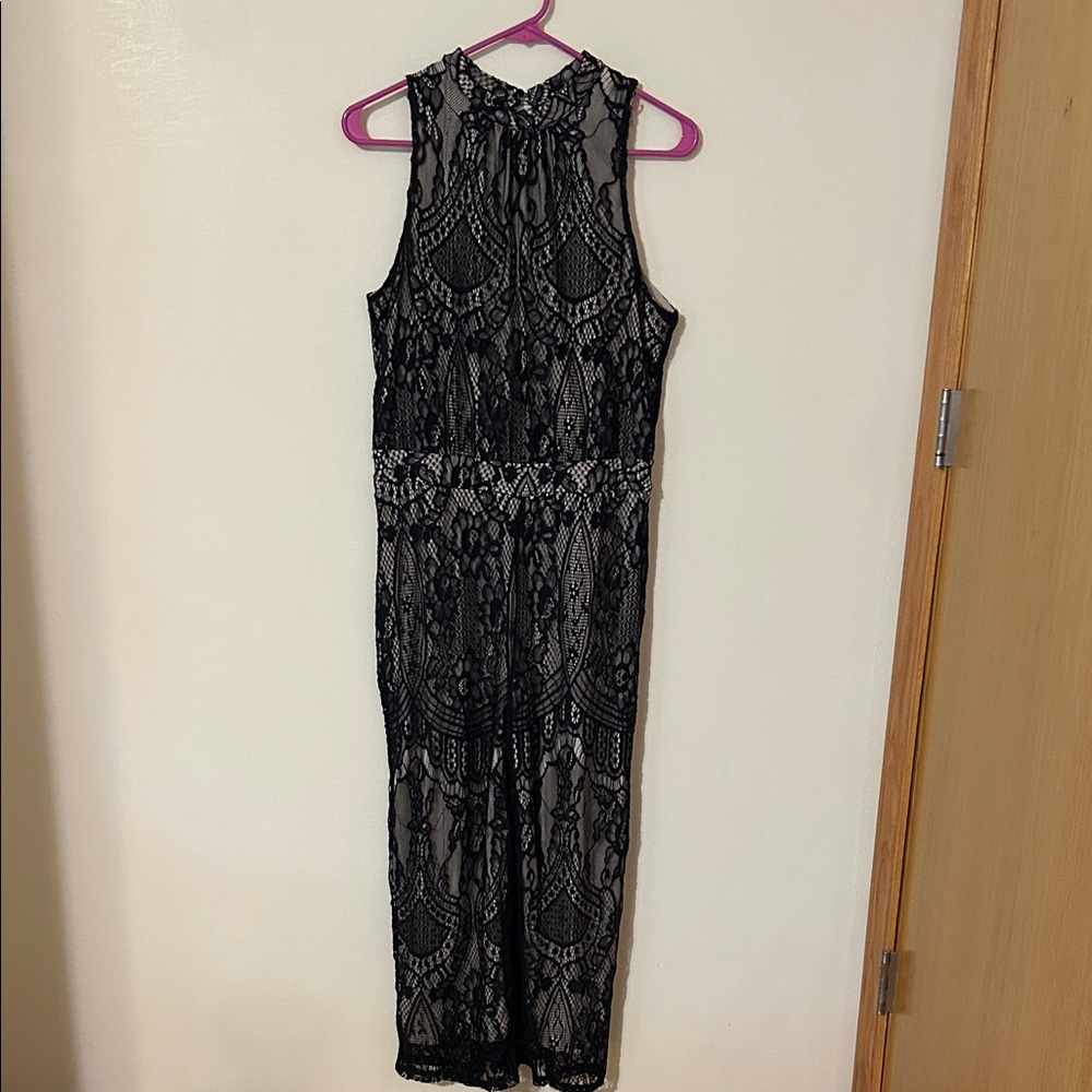 Love Fire Black Lace sleeveless jumpsuit L